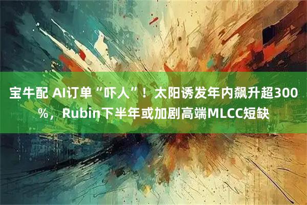 宝牛配 AI订单“吓人”！太阳诱发年内飙升超300%，Rubin下半年或加剧高端MLCC短缺